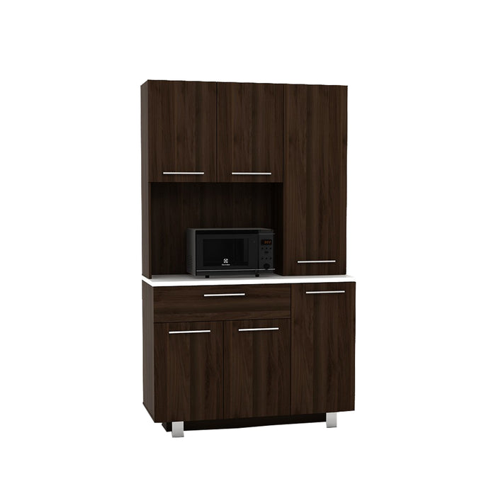 Lemari Dapur Clava Brown Walnut – White