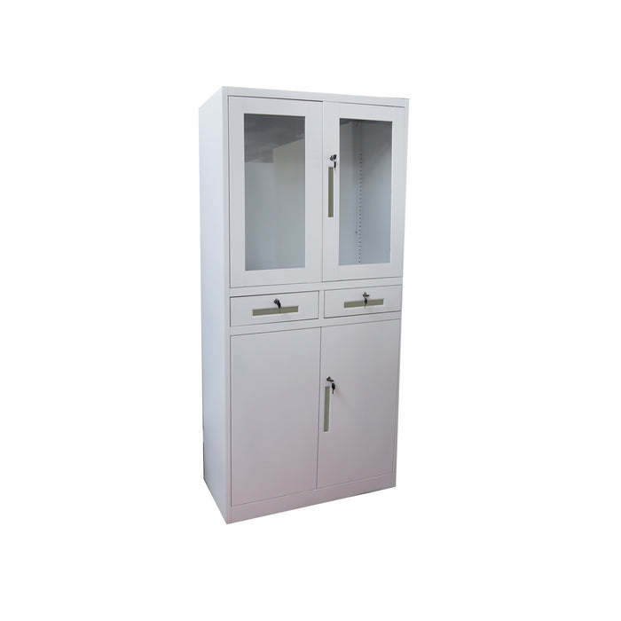 Lemari Arsip Pintu Kaca dan Besi dengan Laci W013