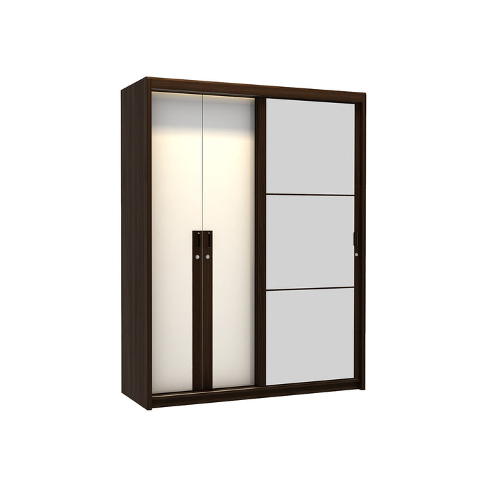 Lemari Pakaian Swing & Sliding Door Iowa 164SSL – Brown Walnut