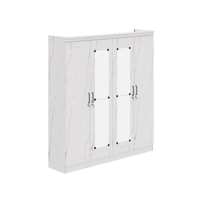 Lemari Pakaian 4P Jose – White Marble