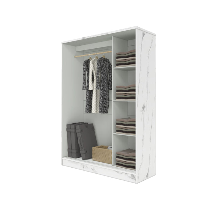 Lemari Pakaian MB SLD 120 – White Marble