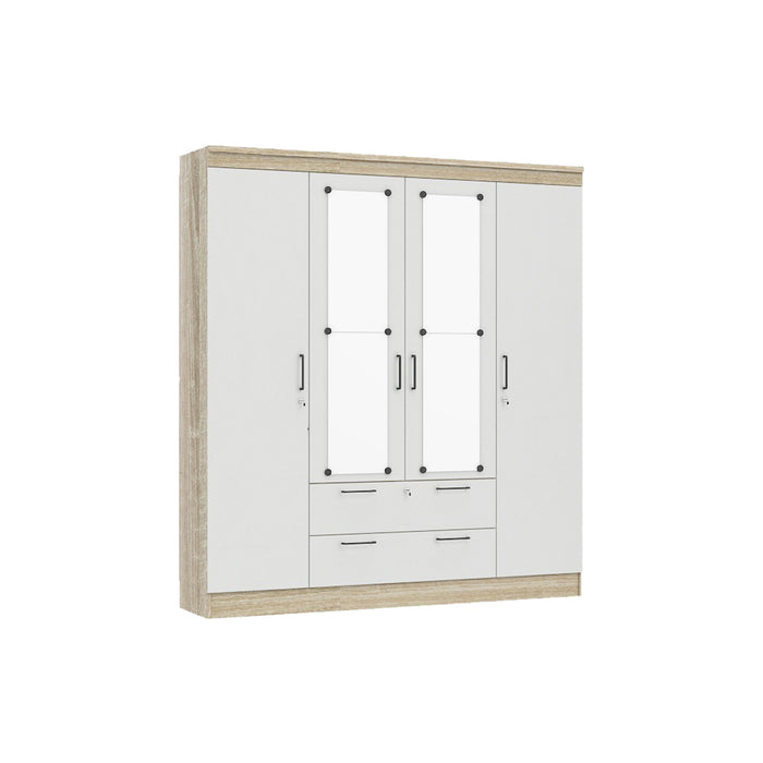 Lemari Pakaian Riley 4P Sonoma Light – White