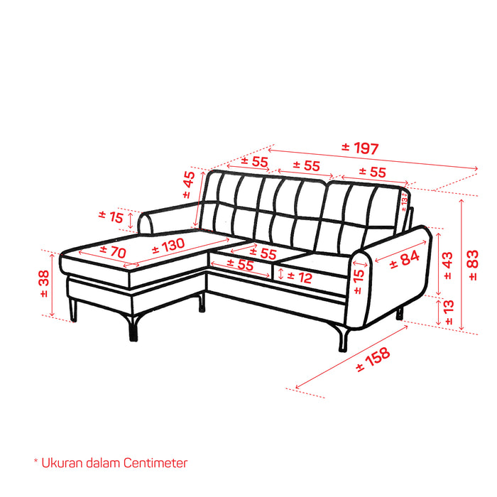 Sofa Corner Gento SFC - Light Beige