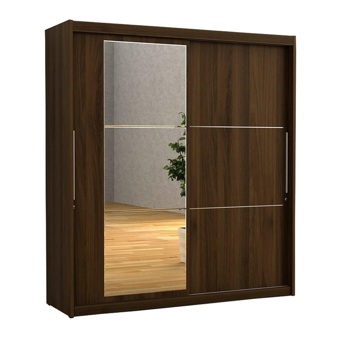Lemari Pakaian Sliding Door 200 Warking Brown Walnut