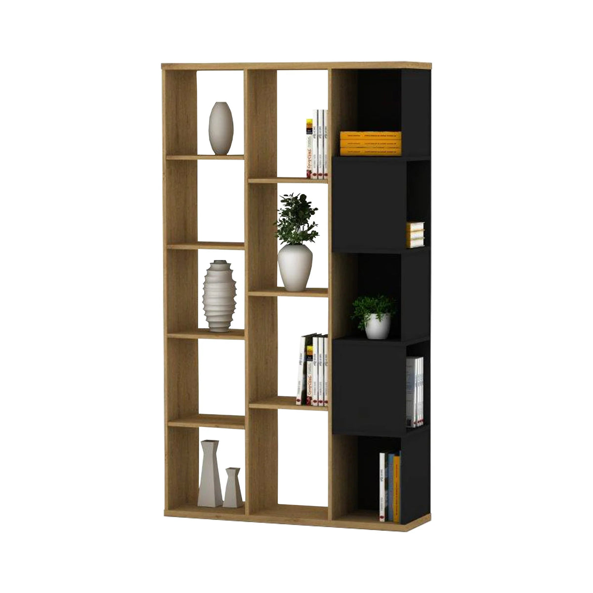 Rak Buku Zaid Beaufort Oak – Black — Kassimura