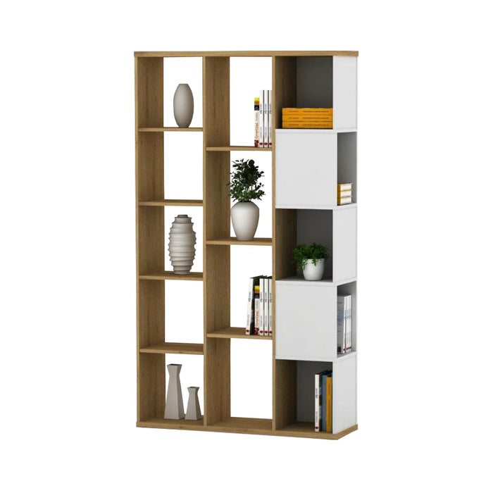 Rak Buku Zaid Beaufort Oak – White
