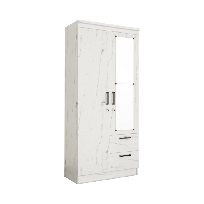 Lemari Pakaian 2P Dora – White Marble